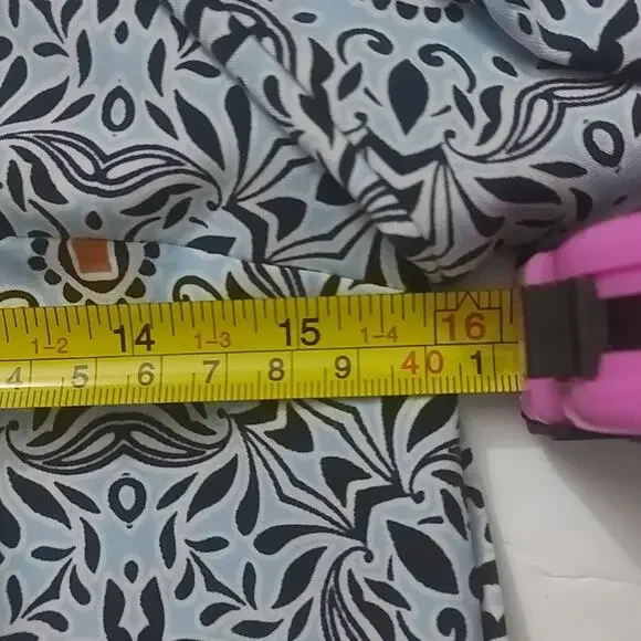 LOFT Ann Taylor Blue/Orange Long Sleeve Crewneck Shift Dress XS Boho Classic - Picture 6 of 10